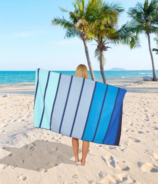 Timberly Stripe Blue Printed Beach Towel