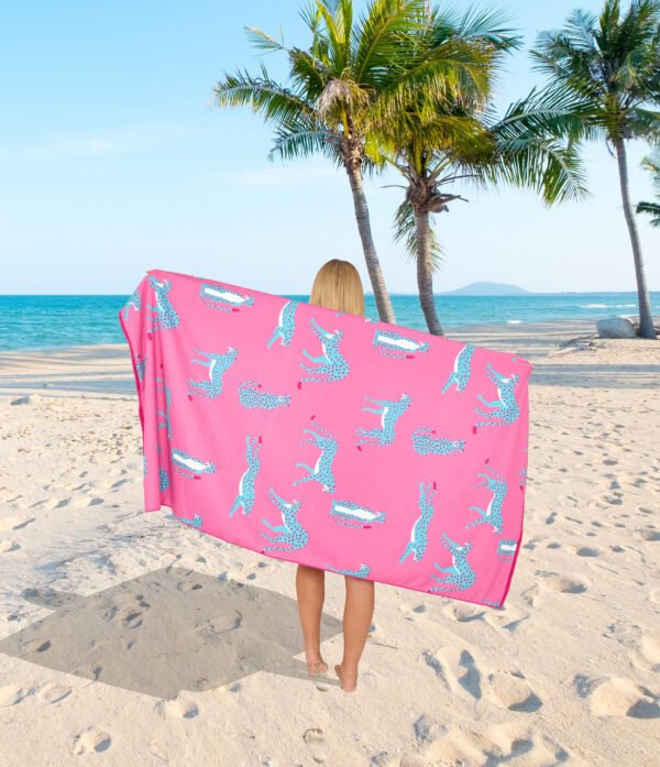 Spotty Leopard Printed Beach Towel - Image 2