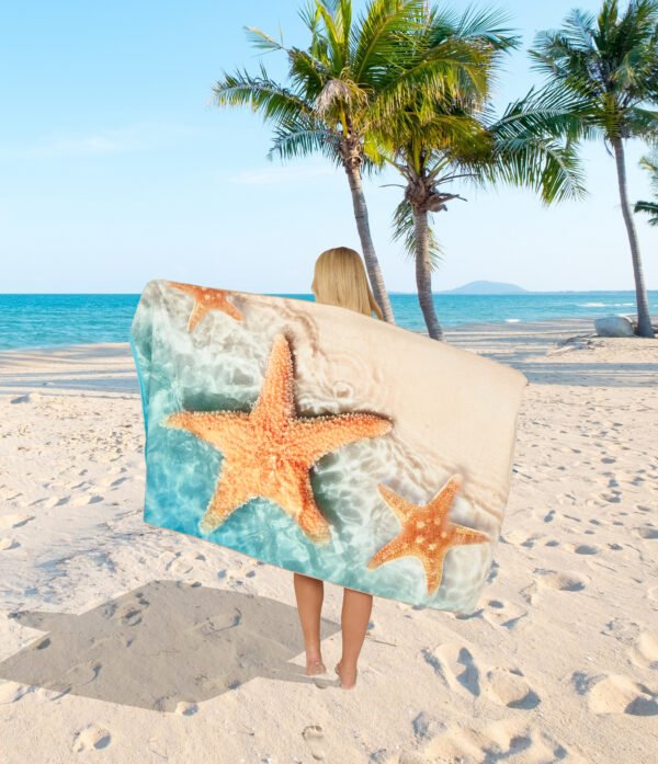 Starfish Printed Beach Towel - Image 2