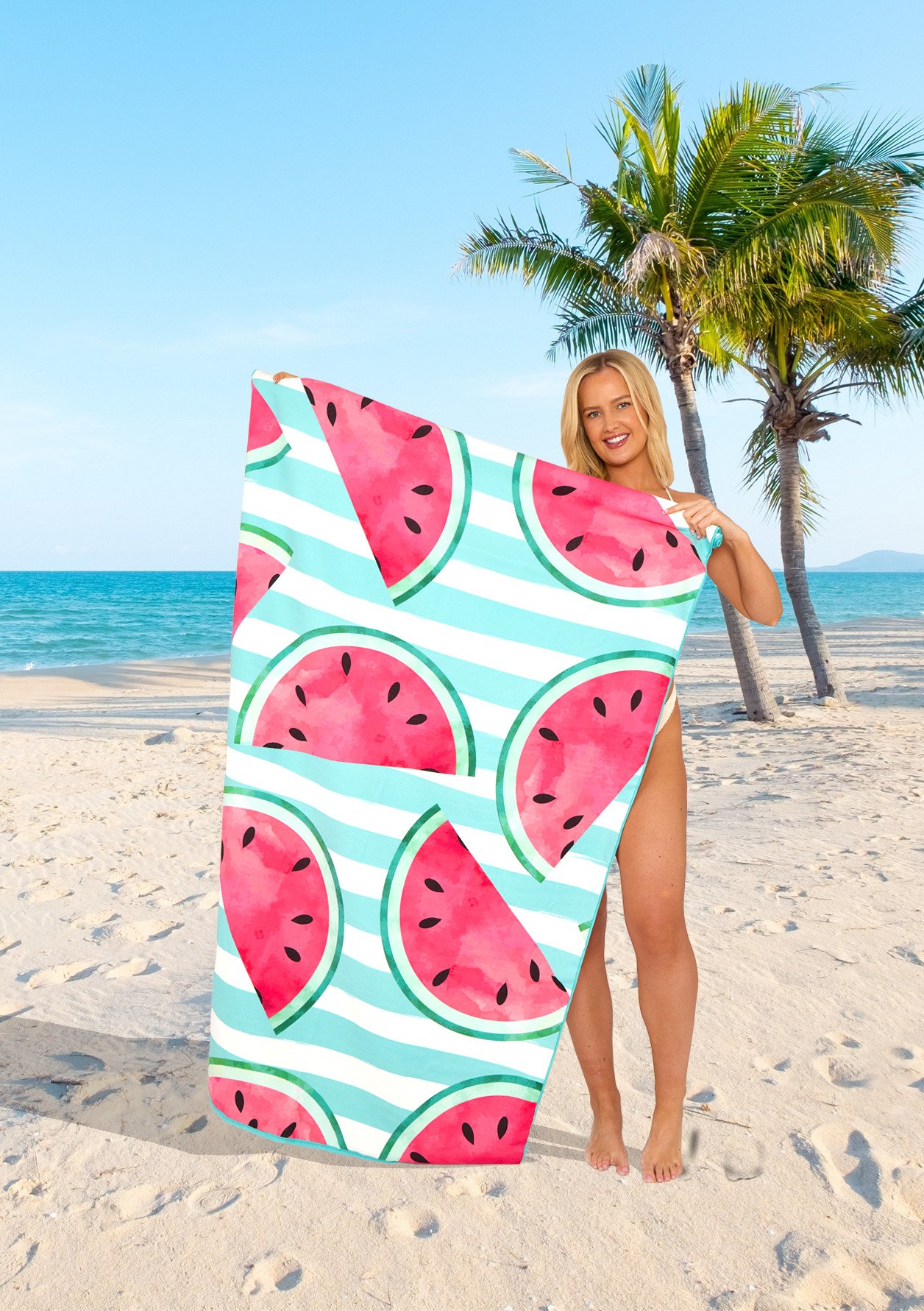 Watermelon Stripe Printed Beach Towel