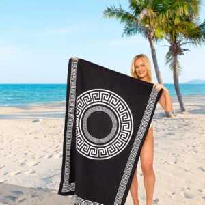 Greek Key Printed Beach Towel