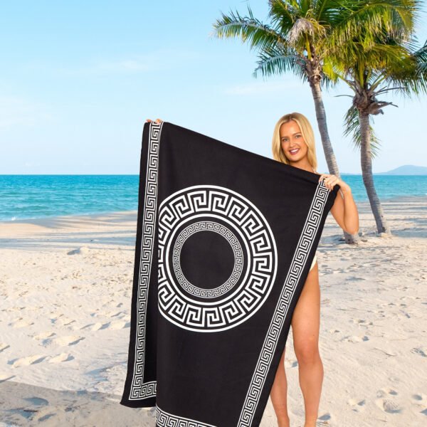 Greek Key Printed Beach Towel