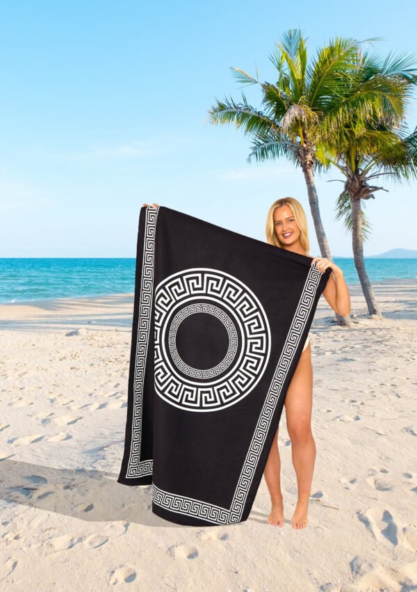 Greek Key Printed Beach Towel