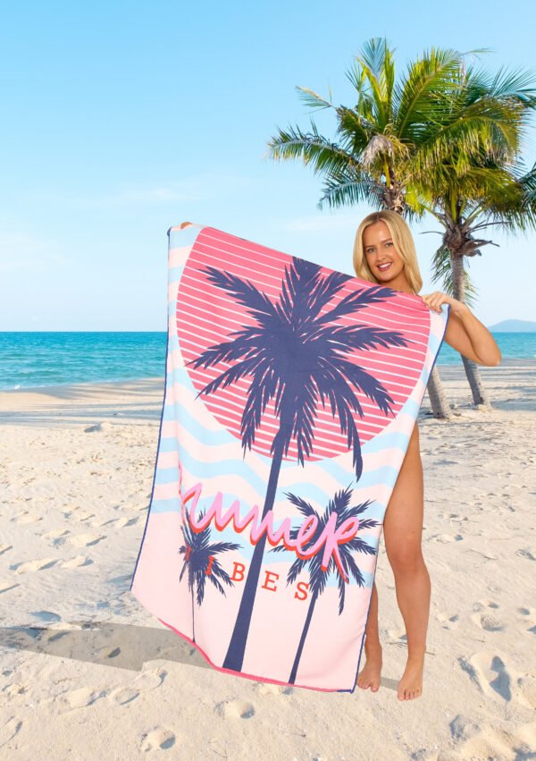 Summer Vibes Printed Beach Towel - Image 2