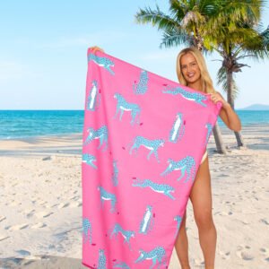 Spotty Leopard Printed Beach Towel