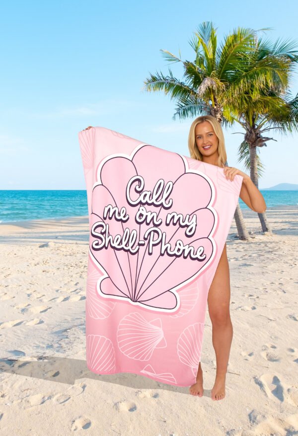 Shell Phone Printed Beach Towel