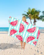 Watermelon Stripe Printed Beach Towel - Image 2