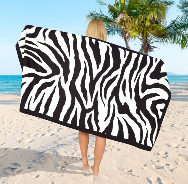 Zebra Skin Printed Beach Towel - Image 3