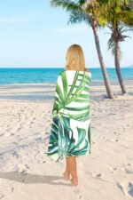 Tropical Leaf Forest Printed Beach Towel - Image 2