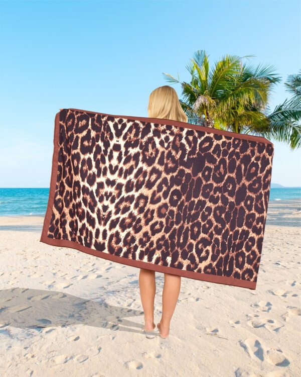 Leopard Skin Printed Beach Towel - Image 1