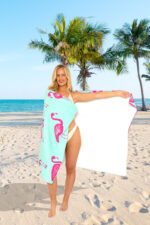 Flamingo Printed Beach Towel - Image 3
