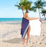 Anchor Stripe Printed Beach Towel - Image 3
