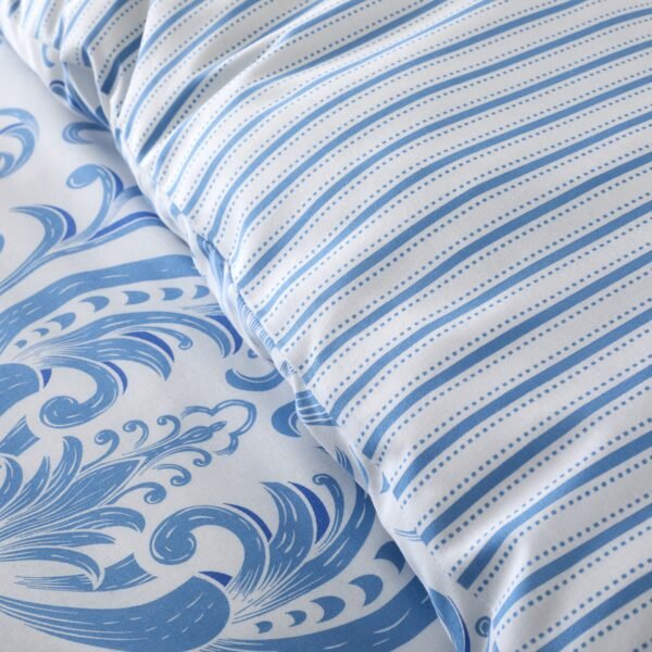 Jacquard Damask Duvet Cover Set - Blue - Image 5