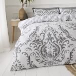 Jacquard Damask Duvet Cover Set – Charcoal - Image 3