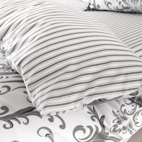 Jacquard Damask Duvet Cover Set – Charcoal - Image 7