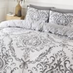 Jacquard Damask Duvet Cover Set – Charcoal - Image 9