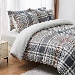 Conall Check Printed Duvet Set