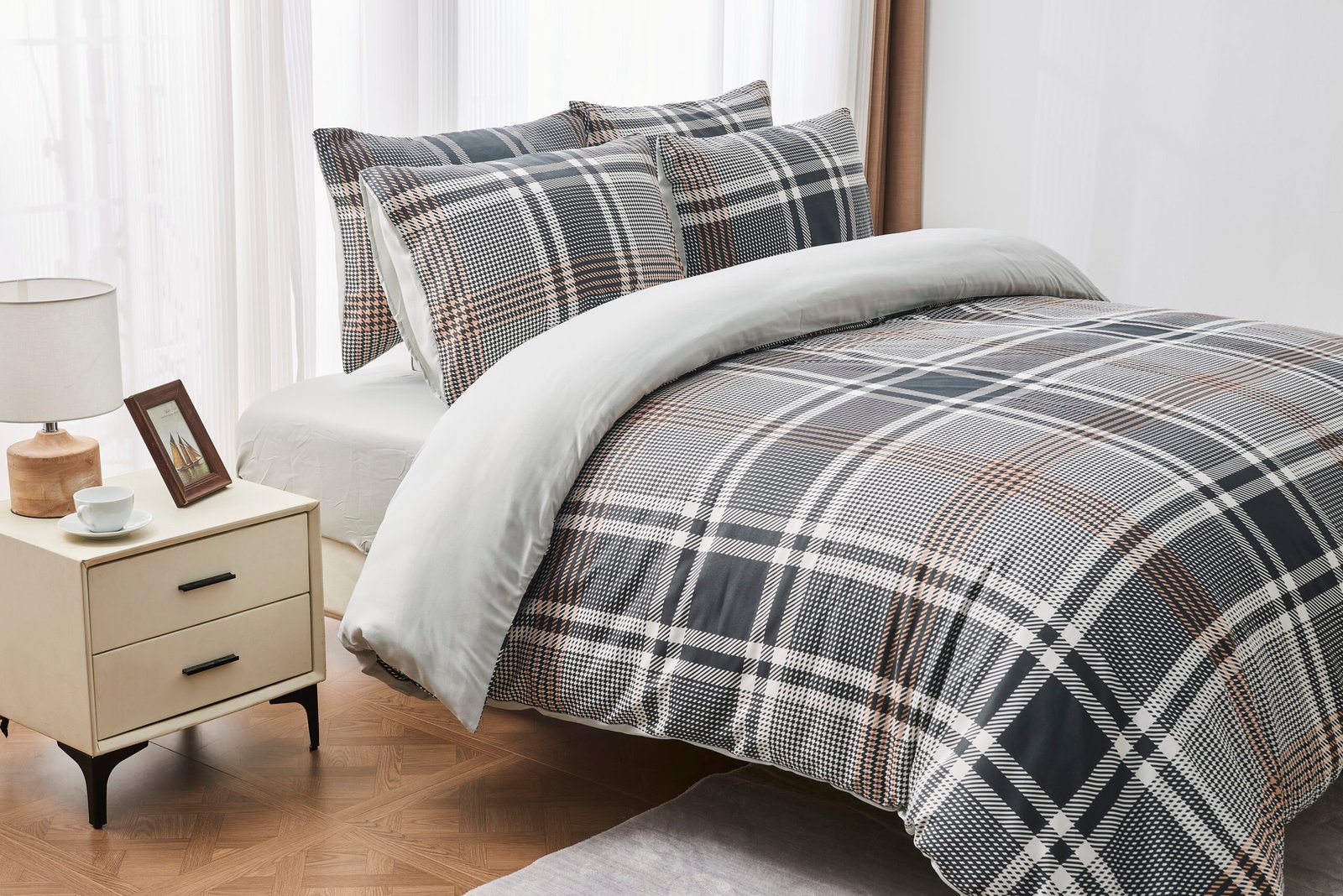 5.2300719 Conall Check Printed Duvet Set