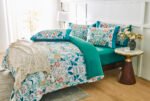 Flossy Floral Damask Printed Duvet Set