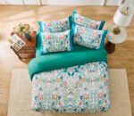 Flossy Floral Damask Printed Duvet Set