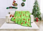 Xmas Flannel Sherpa Printed Throw