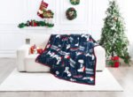 Xmas Flannel Sherpa Printed Throw