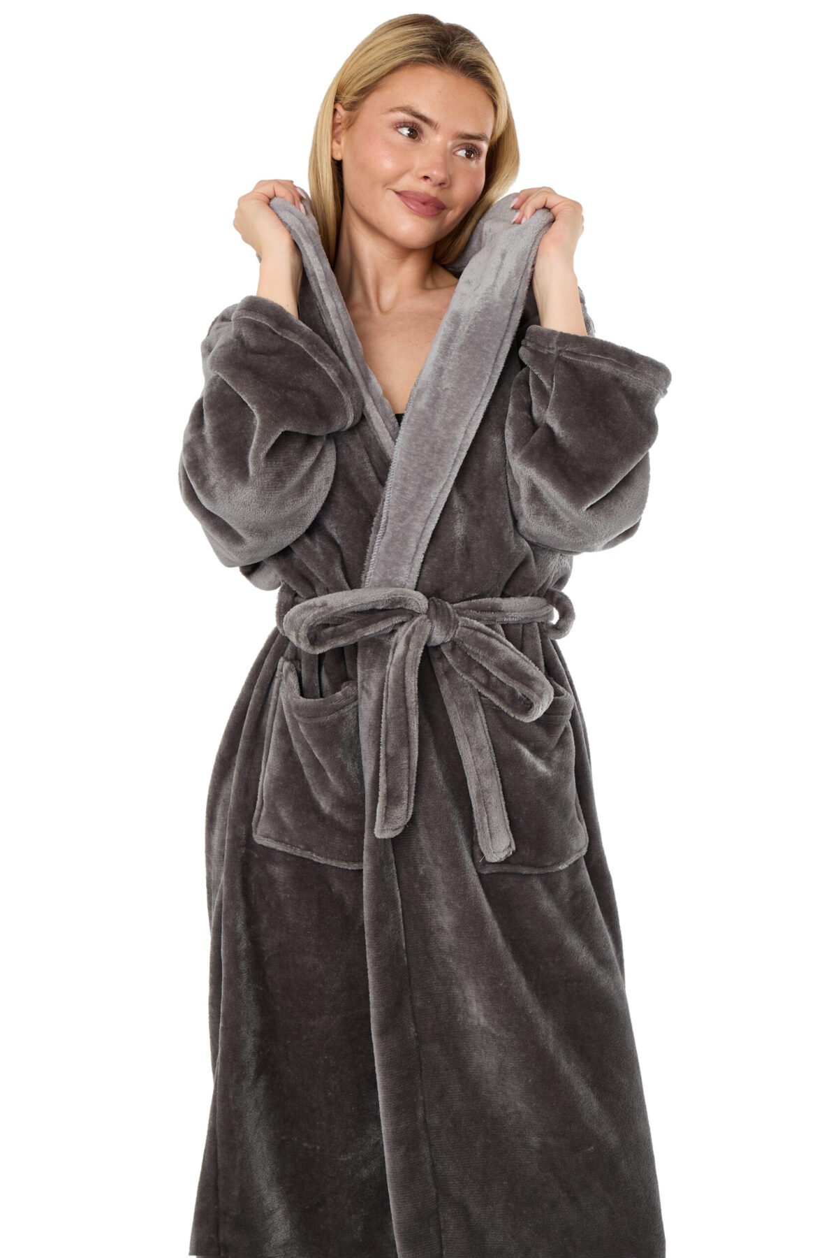 Flannel Hooded Bathrobe