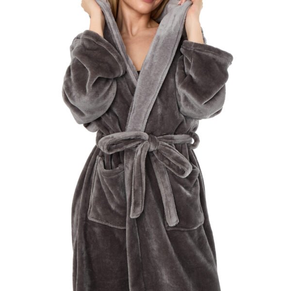 Flannel Hooded Bathrobe