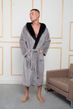 Flannel Hooded Bathrobe - Image 4