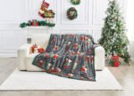Xmas Flannel Sherpa Printed Throw
