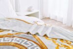Luxury Geometric Fleece Throw - Grey