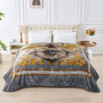 Luxury Geometric Fleece Throw - Charcoal