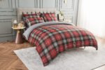 Scottish Tartan Check Reversible Duvet Cover Set Charcoal