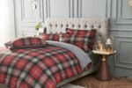 Scottish Tartan Check Reversible Duvet Cover Set Charcoal