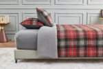 Scottish Tartan Check Reversible Duvet Cover Set Charcoal