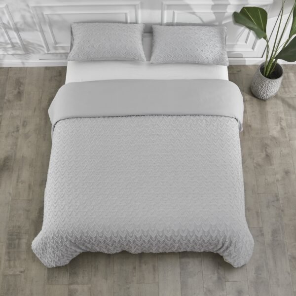 Luxury Textured Duvet Cover Set Grey