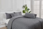 Luxury Textured Duvet Cover Set Charcoal - Image 3