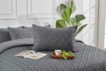 Luxury Textured Duvet Cover Set Charcoal - Image 4