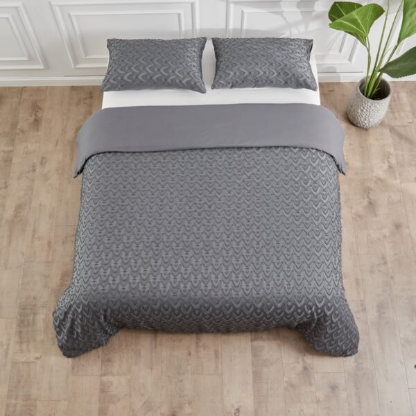 Luxury Textured Duvet Cover Set Charcoal