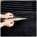 Fleece Bedding Ribbed Duvet Cover Set - Black - Image 4