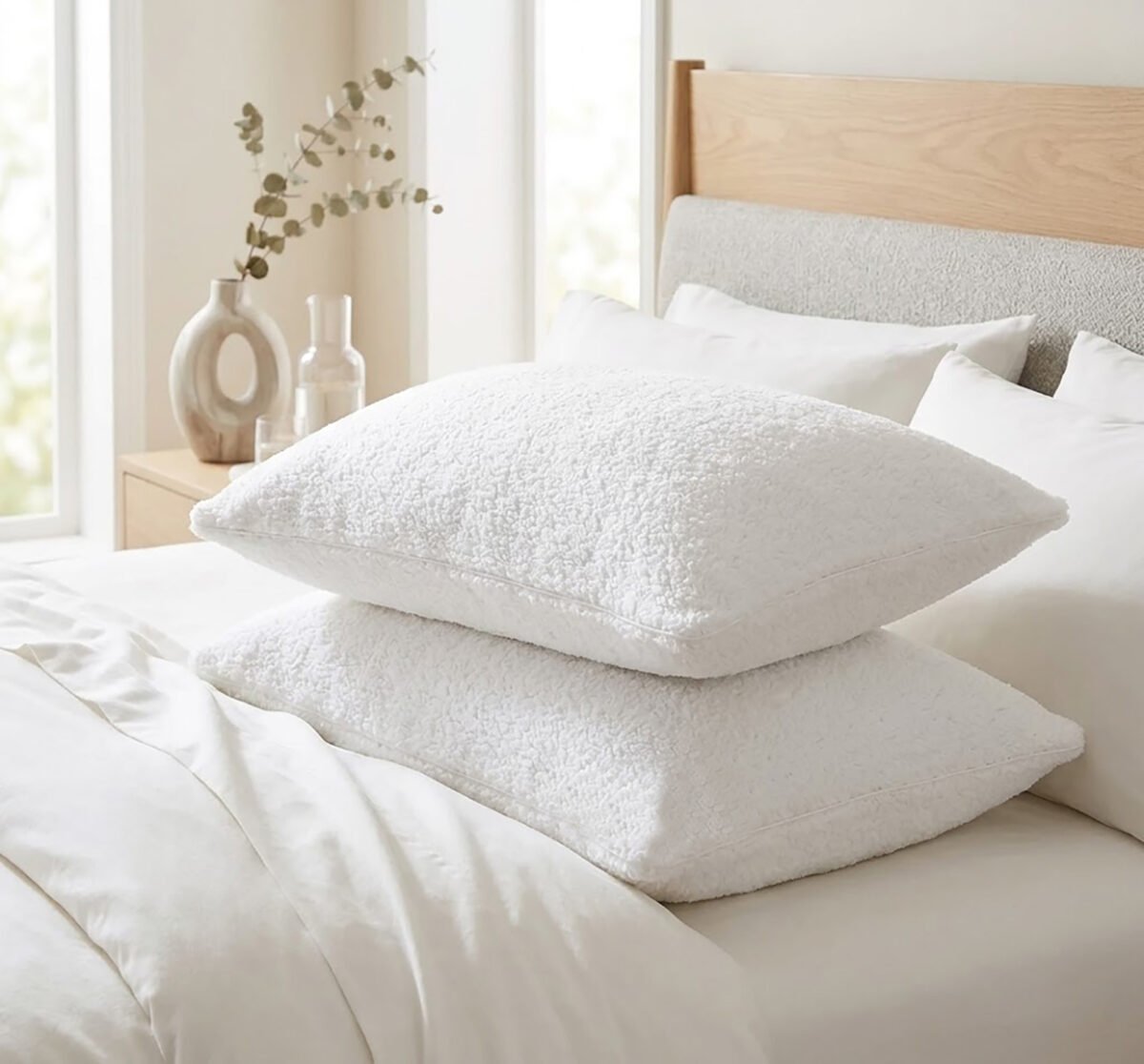 Premium Terry Waterproof Pillow Protector - White
