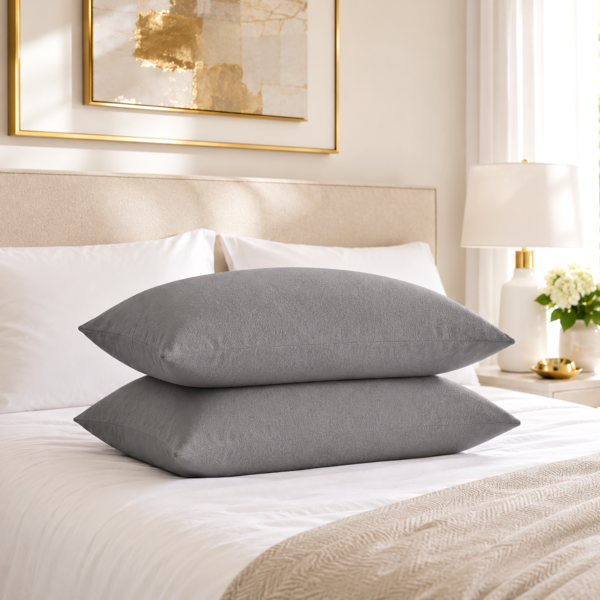 Premium Terry Waterproof Pillow Protector - Charcoal