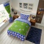 Kids Goal Zone Football Duvet Cover Set - Blue
