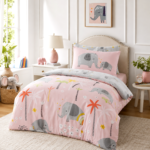Luxury Kids Animal Duvet Set - Blush Pink