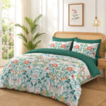 Botanical Floral Duvet Cover Set - Green