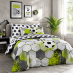 Premium Kids Football Duvet Cover Set - Grey
