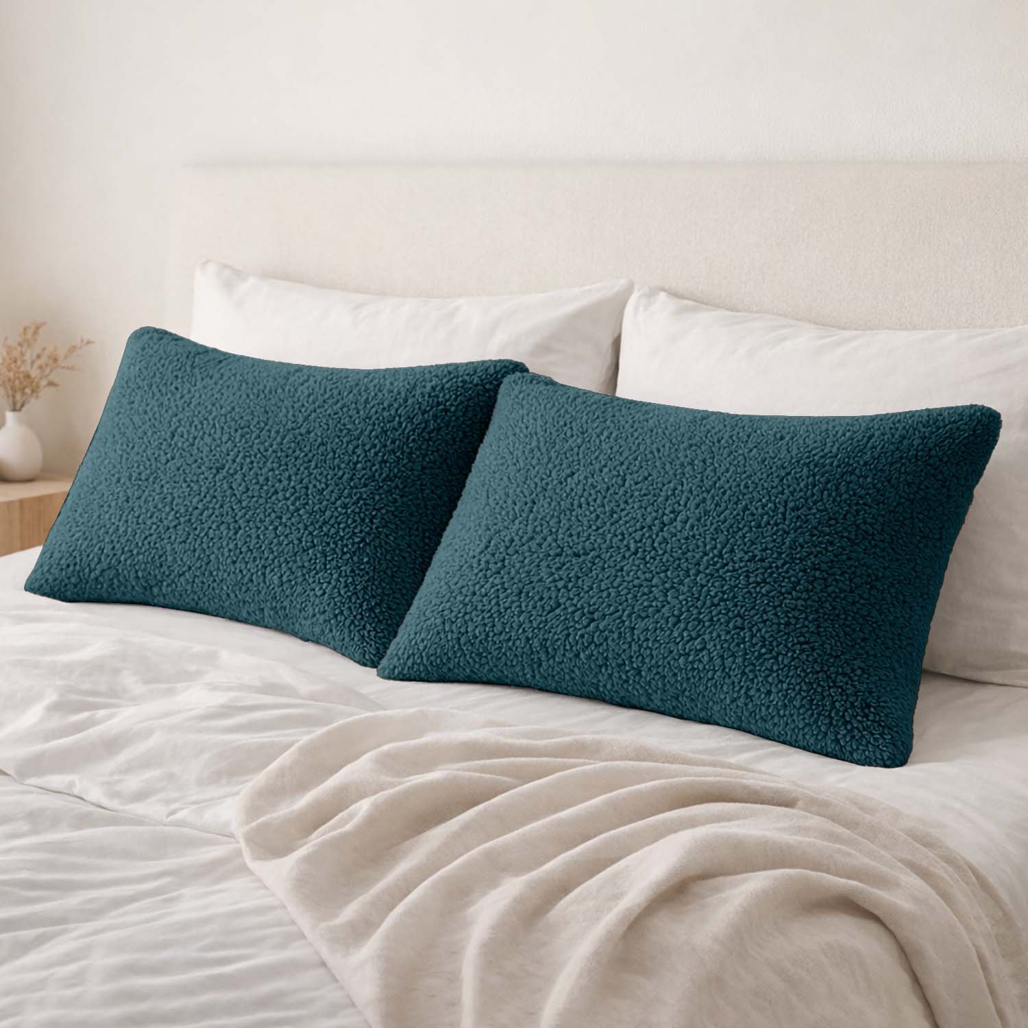 1 Premium Soft Teddy Fleece Pillows - Green - Image 1