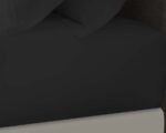 200 Thread Count Fitted Sheet - Black - Image 2