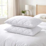 Quilted Anti Allergy Pillow Protector - White