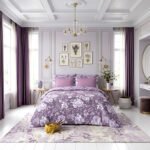 Floral Complete Bedding Set Polycotton - Purple